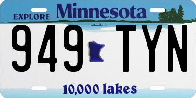 MN license plate 949TYN