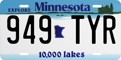MN license plate 949TYR