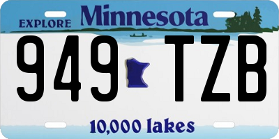 MN license plate 949TZB