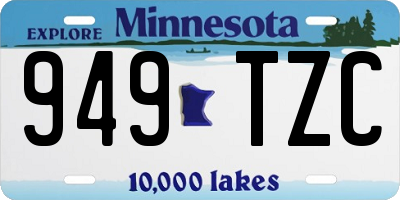MN license plate 949TZC