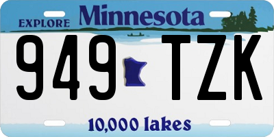 MN license plate 949TZK