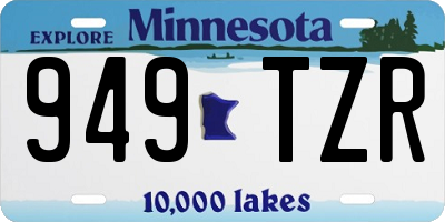 MN license plate 949TZR