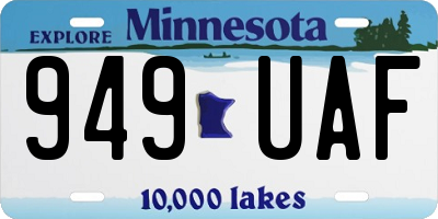 MN license plate 949UAF