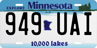 MN license plate 949UAI