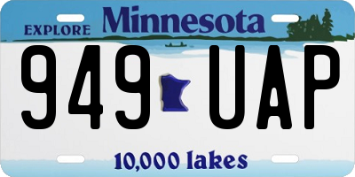 MN license plate 949UAP