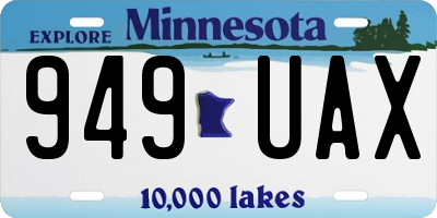 MN license plate 949UAX