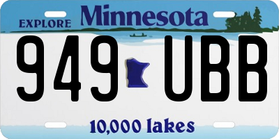 MN license plate 949UBB