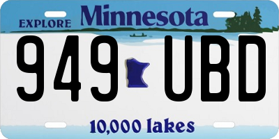 MN license plate 949UBD