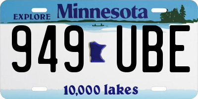MN license plate 949UBE