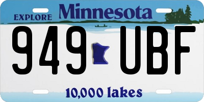 MN license plate 949UBF