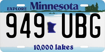 MN license plate 949UBG
