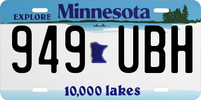 MN license plate 949UBH