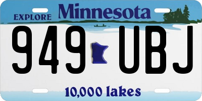MN license plate 949UBJ