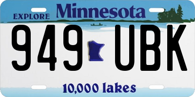 MN license plate 949UBK