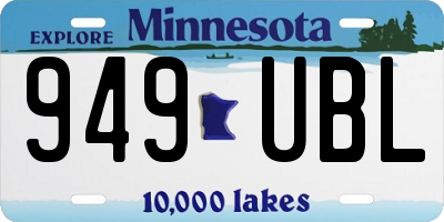 MN license plate 949UBL
