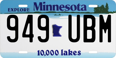 MN license plate 949UBM