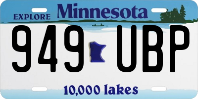 MN license plate 949UBP