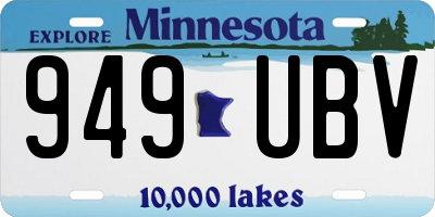 MN license plate 949UBV