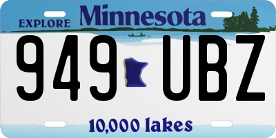 MN license plate 949UBZ