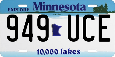 MN license plate 949UCE