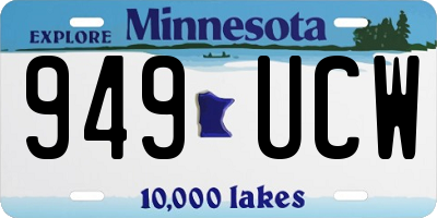 MN license plate 949UCW