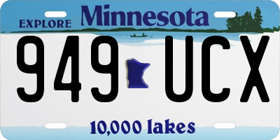 MN license plate 949UCX