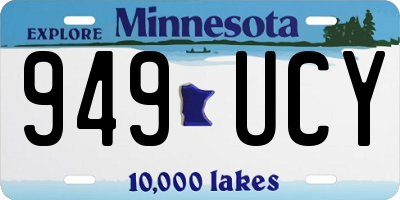 MN license plate 949UCY
