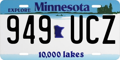 MN license plate 949UCZ