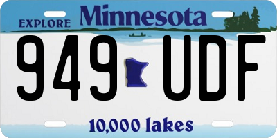 MN license plate 949UDF