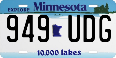 MN license plate 949UDG