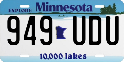 MN license plate 949UDU