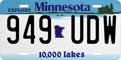 MN license plate 949UDW