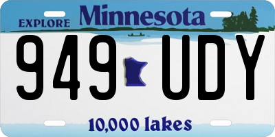 MN license plate 949UDY