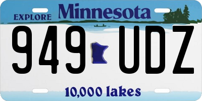 MN license plate 949UDZ