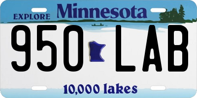 MN license plate 950LAB