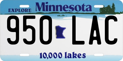 MN license plate 950LAC