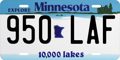 MN license plate 950LAF