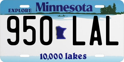 MN license plate 950LAL