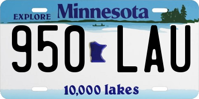 MN license plate 950LAU