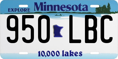 MN license plate 950LBC