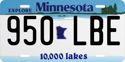 MN license plate 950LBE