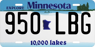 MN license plate 950LBG