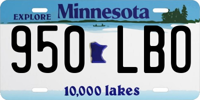 MN license plate 950LBO