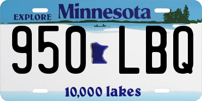 MN license plate 950LBQ