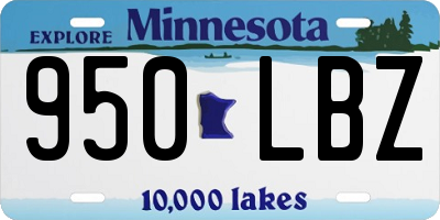 MN license plate 950LBZ