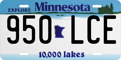 MN license plate 950LCE