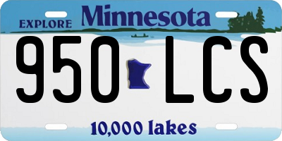 MN license plate 950LCS