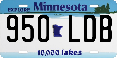 MN license plate 950LDB