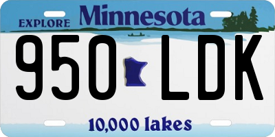 MN license plate 950LDK