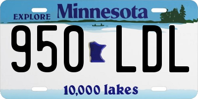 MN license plate 950LDL